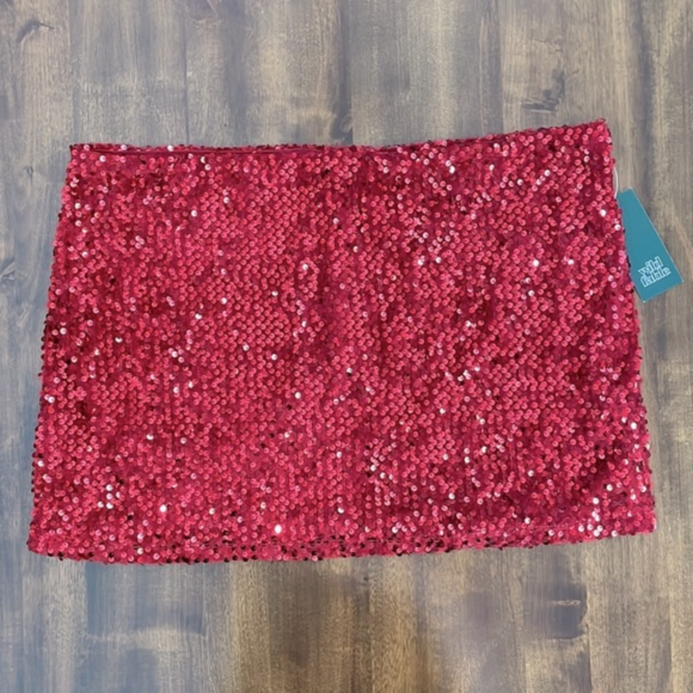 Wild Fable Dark‎ Red Lined Sequin Mini Skirt - XL